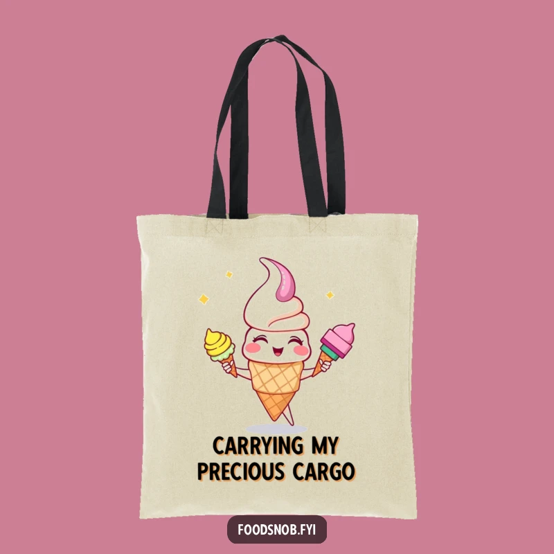 Funny Juggling Ice Cream Tote Bag: Carry Your Fun with Sweet Style