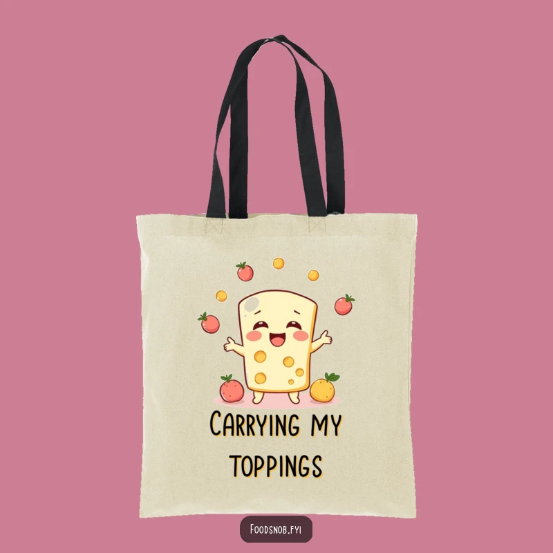 Funny Cheese Juggler Tote Bag, Carry Your Fun and Your Finds!