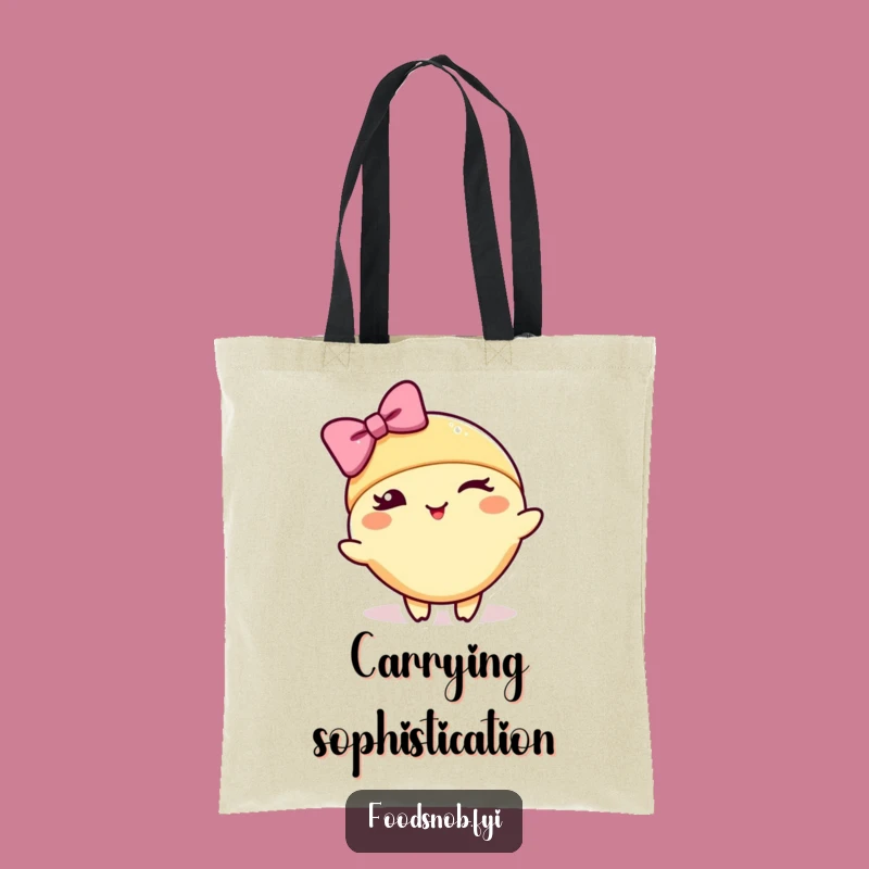 Funny Croissant Tote Bag: Carry Your Style with a Bow