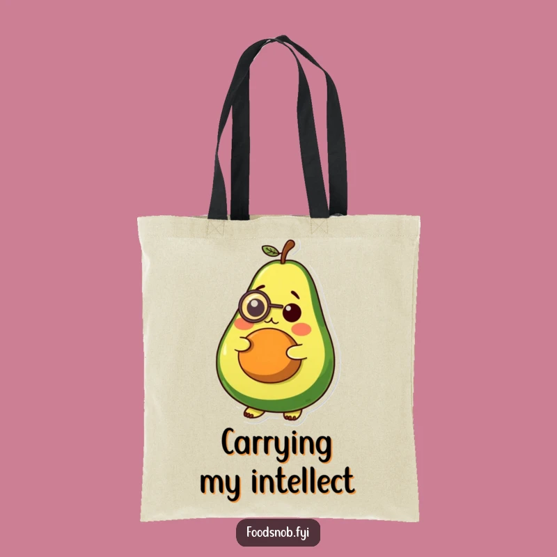 Funny Avocado Monocle Tote Bag, Carry Your Genius with Style!