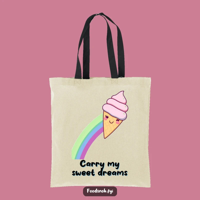 Funny Kawaii Ice Cream Rainbow Slide Tote Bag - Carry Sweet Adventures!