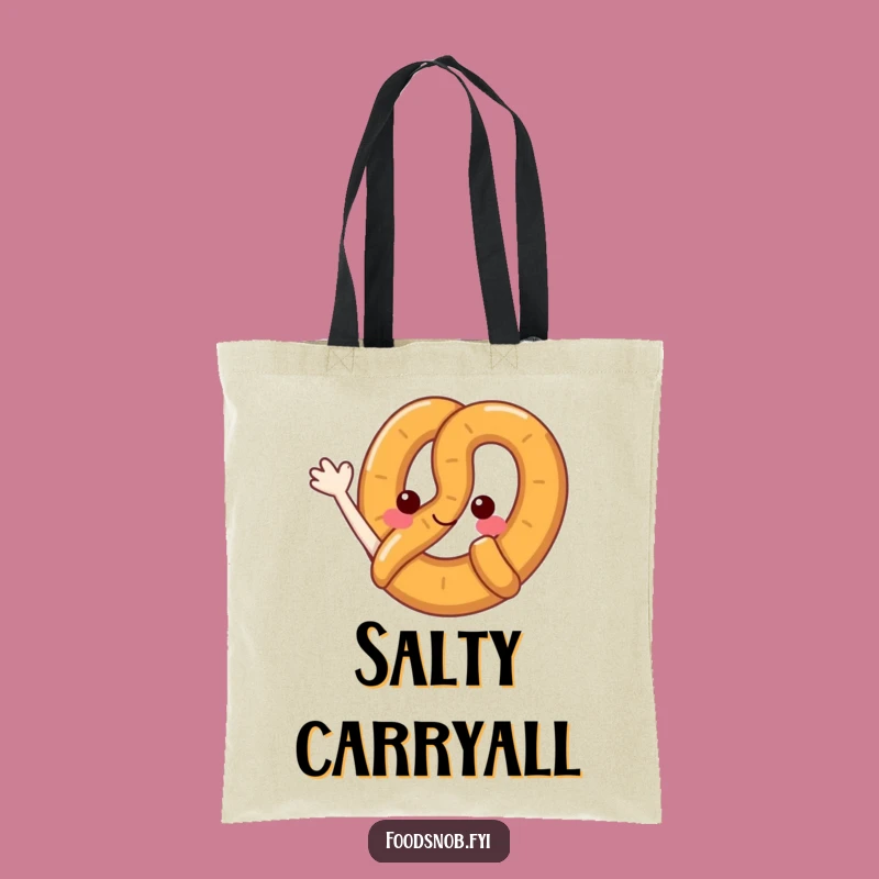 Funny Pretzel Wave Tote Bag - Durable Cartoon Pretzel Carryall, Perfect Gift
