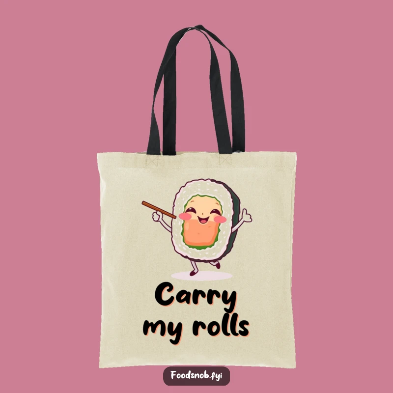 Funny Sushi Dancer Tote Bag: Carry Your Love for Sushi Everywhere