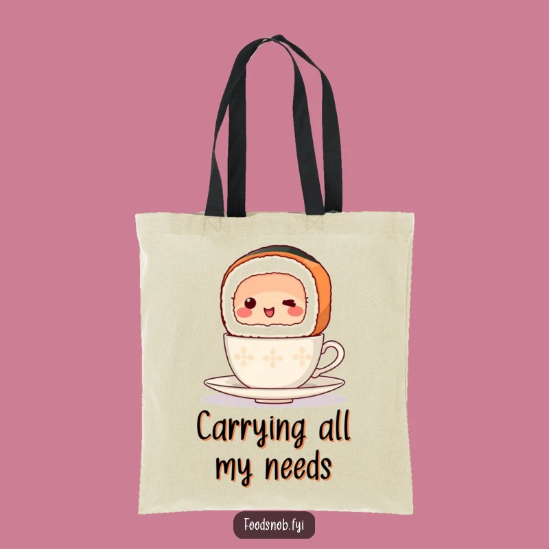 Funny Tote Bag: Balancing Sushi for Everyday Style