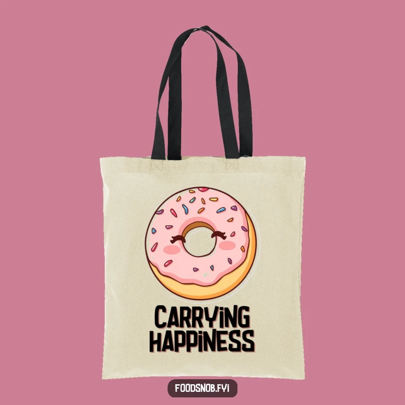 Funny Winking Donut Sprinkles Tote Bag: Carry Your Sweetness