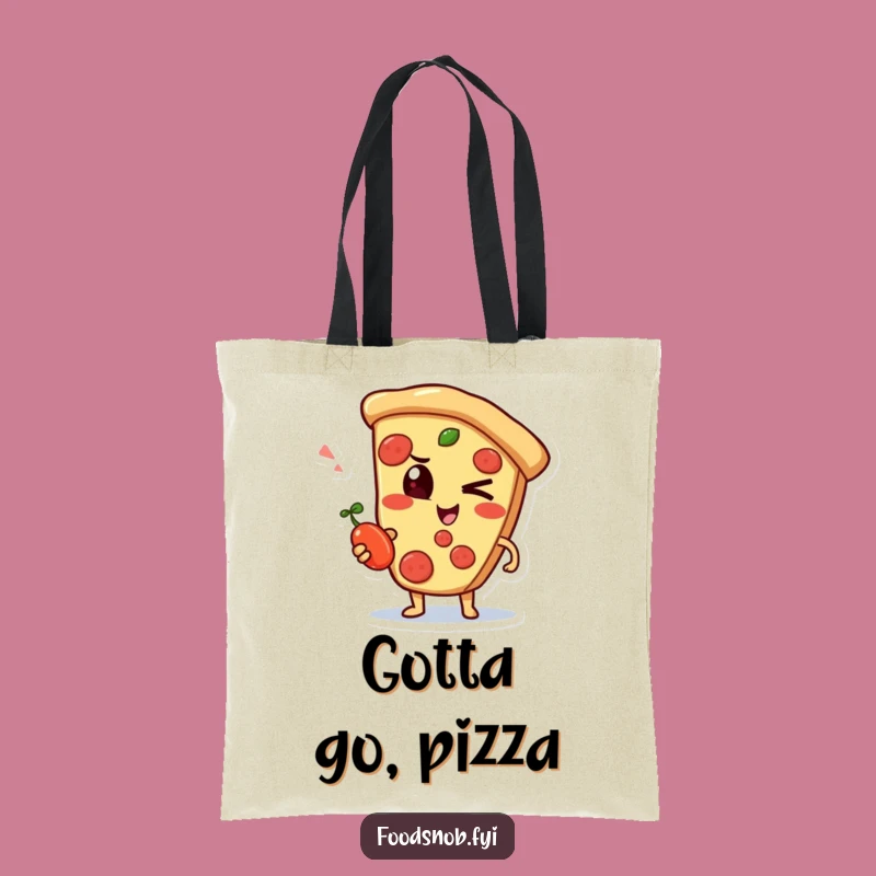 Funny Pizza Wink Tote Bag, Carry Your Slice of Fun